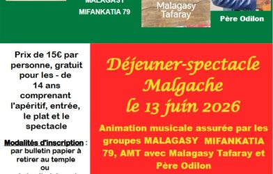 Fête malgache – déjeuner-spectacle au temple protestant de Cholet